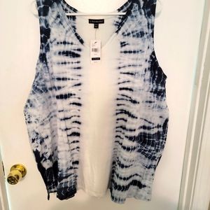 Blue and White Tie Dye Tank